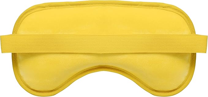 Plush Gel Eye Mask for Puffy Eyes, Yellow - Cold Eye mask to Treat Dark Circles, Sinuses, Dry Eyes, and for Allergy Relief - Microwave Safe for Heat Therapy-Velvo Beauty