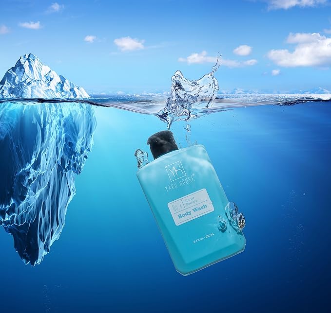 Bath and Body Mens Gift Set - Glacier Absolute - Premium Fathers Day Birthday Christmas Gifts Ideas For Him - Skin Care Kits For Men in Leather Toiletry Bag w. Full Size Items-Velvo Beauty