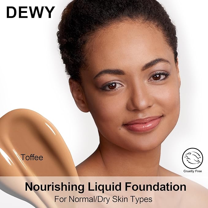 FV 2 Pack Hydrating Liquid Foundation Makeup, Waterproof & Lightweight, Natural Finish with Medium Coverage, Ideal for Dry and Normal Skin (Nourishing Toffee)-Velvo Beauty