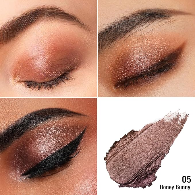 Oulac Brown Cream Eyeshadow also for Highlighter Large Capacity Highly Pigmented Eye Shadow Waterproof &Long Lasting with Moisturizing Formula 05-Velvo Beauty