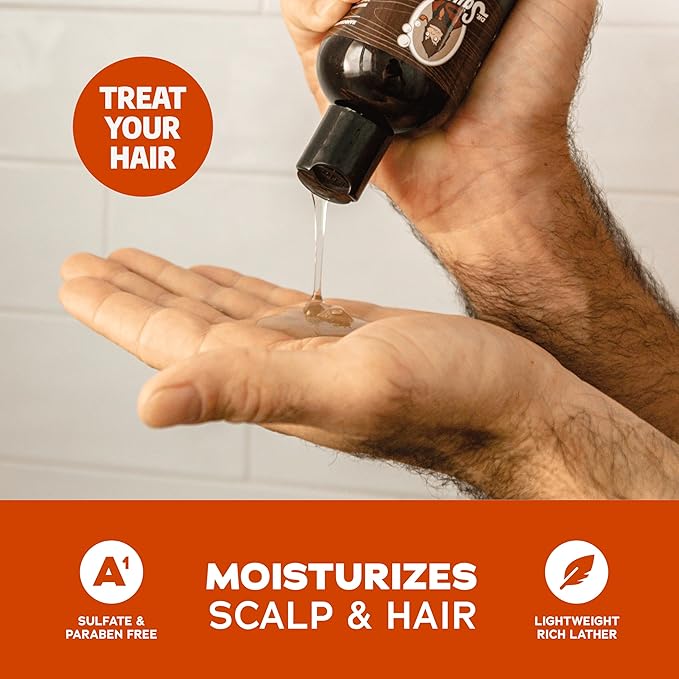 Dr. Squatch Natural Hair Bundle for Men - Healthy, Full Looking Hair - Summer Citrus Shampoo (8 fl oz), Summer Citrus Conditioner (11.5 fl oz)-Velvo Beauty