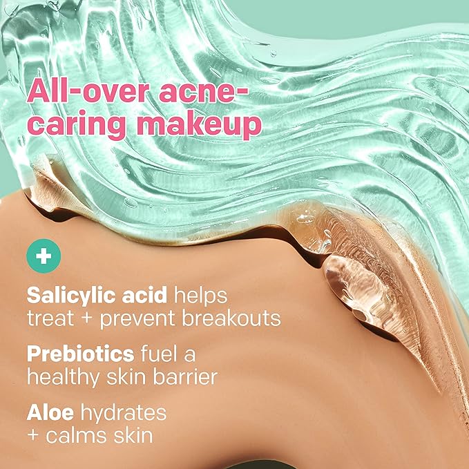 Almay Clear Complexion Acne Foundation Makeup with Salicylic Acid - Lightweight, Medium Coverage, Hypoallergenic, -Fragrance Free, for Sensitive Skin , 200 Buff, 1 fl oz.-Velvo Beauty