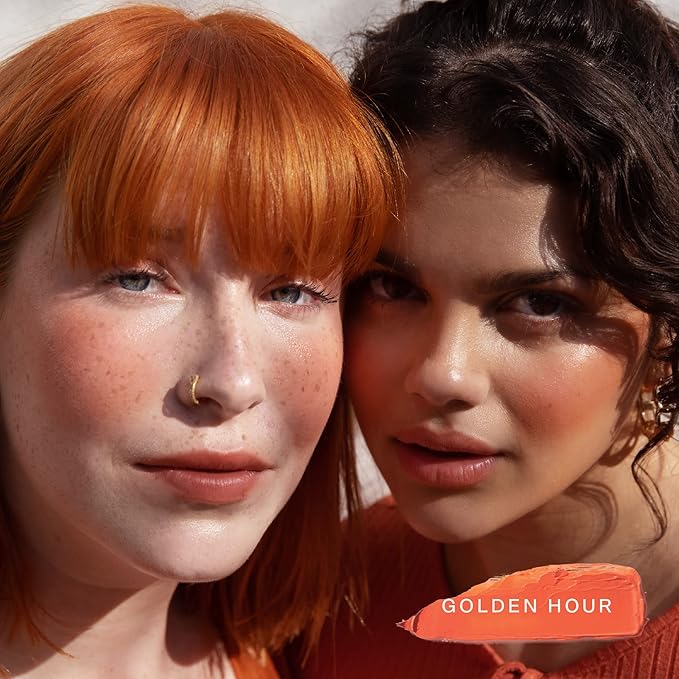 Tower 28 Beauty BeachPlease Cream Blush for Cheeks and Lips - Multi-Purpose Lip and Cheek Tint in Orange Blush - for Sensitive Skin – Color GOLDEN HOUR, Luminous Finish-Velvo Beauty