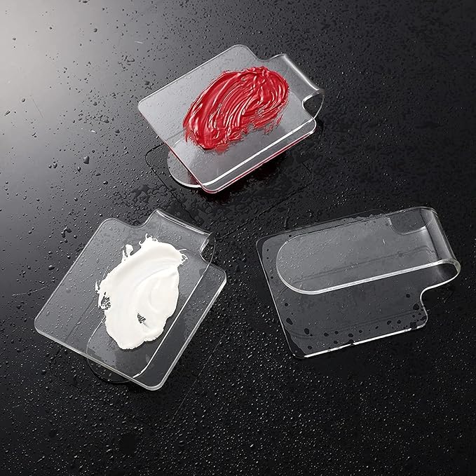 2PCS Clear Acrylic Professional Makeup Palette Handheld Cosmetic Nail Art Manicure Palette for Mixing Foundation Cosmetics Eyeshadow Cremes-Velvo Beauty