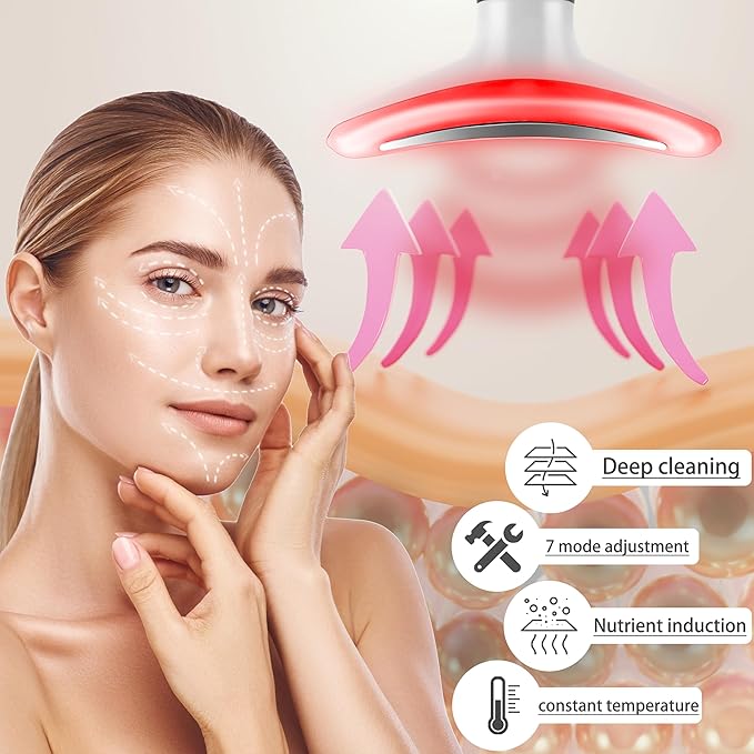 7-in-1 Red-Light-Therapy-for-Face and Neck, Face Neck Massager for Daily Skin Care Routine-Velvo Beauty