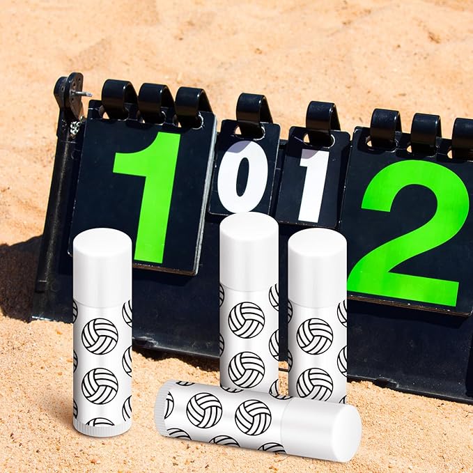 Demissle 24 Pcs Sports Team Gifts Sports Lip Balm Sports Party Favors Sports Theme Lipstick for Team Gifts(Volleyball)-Velvo Beauty