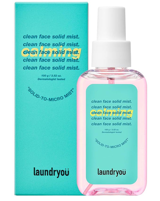 Clean Face Solid Mist - Calming, Hydrating, and Moisturizing Gel-To-Mist Dermatologist Tested Hypoallergenic Facial Spray for Redness Relief and Soothing Irritated Skin - (3.38 fl. oz.)-Velvo Beauty