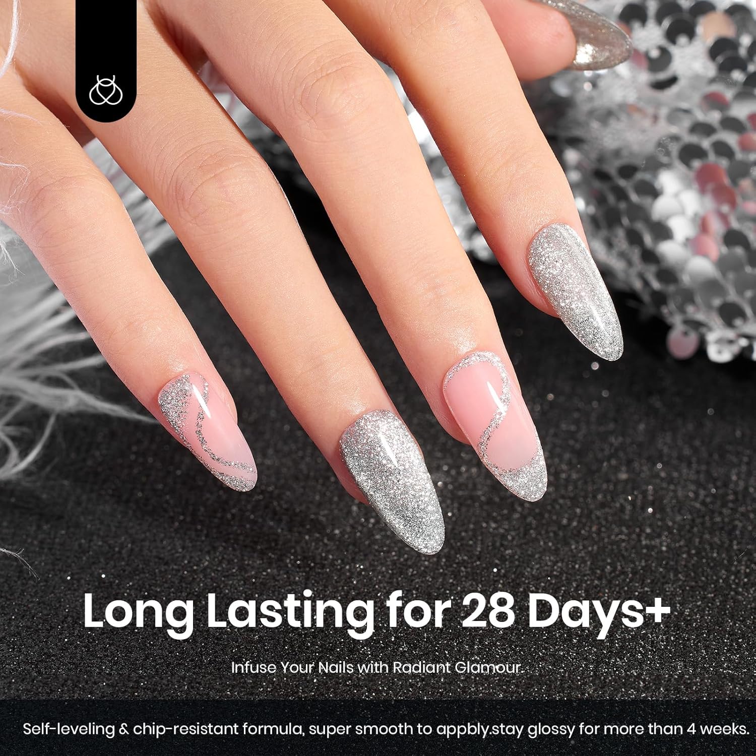 Beetles Sliver Cat Eye Gel Nail Polish - 15ML Glitter Cat Eye Magnetic Holographic Fall Gel Polish Soak Off UV Salon DIY French Nail Art Gift for Women-Velvo Beauty