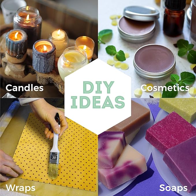 HUNNYBEE Beeswax Pellets 3LB, 100% Pure Bees Wax for DIY Candles, Skin, Body Cream, Face, and Hair Care, Lotions Deodorant, Lip Balm and Soap Making (Yellow, 3 lbs)-Velvo Beauty