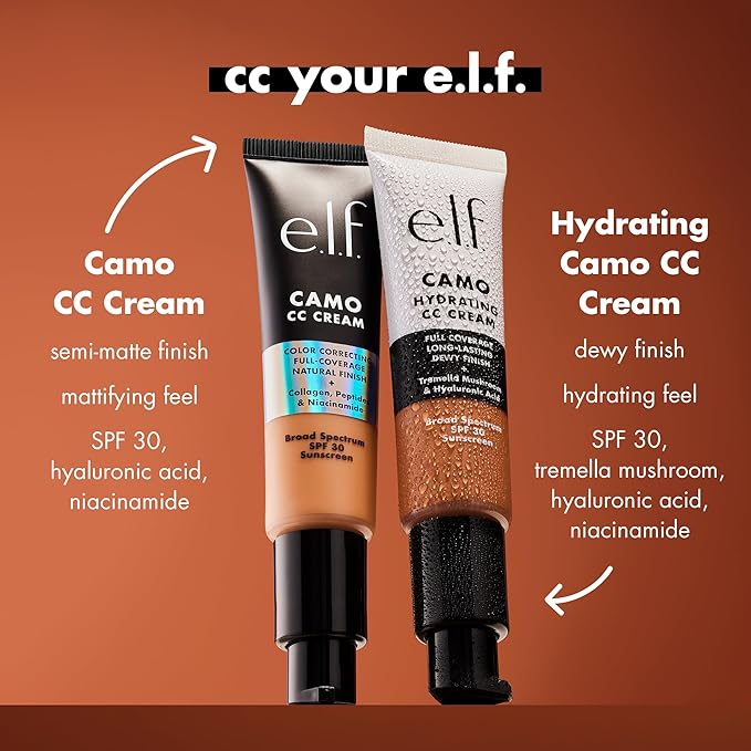 e.l.f. Hydrating Camo CC Cream, SPF 30, Color Correcting Full Coverage Foundation For A Dewy Finish, Vegan & Cruelty-Free, Fair 140 W-Velvo Beauty