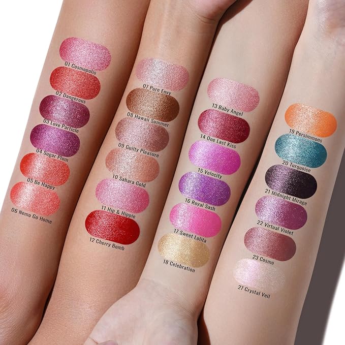 Oulac Glitter Lipstick for Women with Metallic 3D Shine Lightweight Hydrating Formula, High Impact Lip Color, Vegan & Gluten Free Beauty, Sheer Coverage Lip Makeup, Crystal Veil(27)-Velvo Beauty
