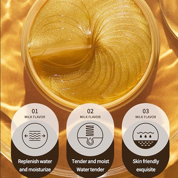 Under Eye Patches, 24K Gold Eye Mask, Reduce Puffy Eyes, Dark Circles, Eye Bags, Eye Patches with Collagen, Anti-Aging Rejuvenating Moisturizing Skin Care for Anti-Wrinkle Eye Masks 60PCS-Velvo Beauty