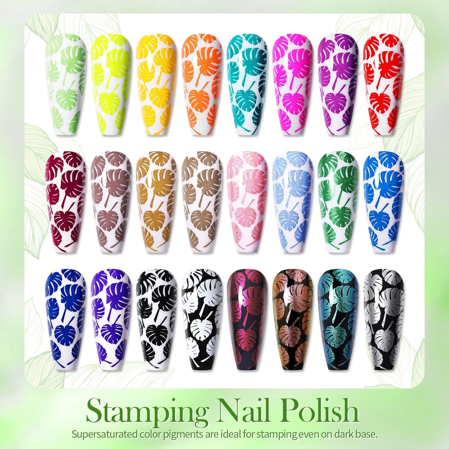 Born Pretty Nail Art Stamping Polish Holographic Chameleon Effect Fingernail Stamp Polish Set Manicure Print Nail Polish for Stamping Plates 24 Colors Bulk Nail Polish Set Gift Collection-Velvo Beauty