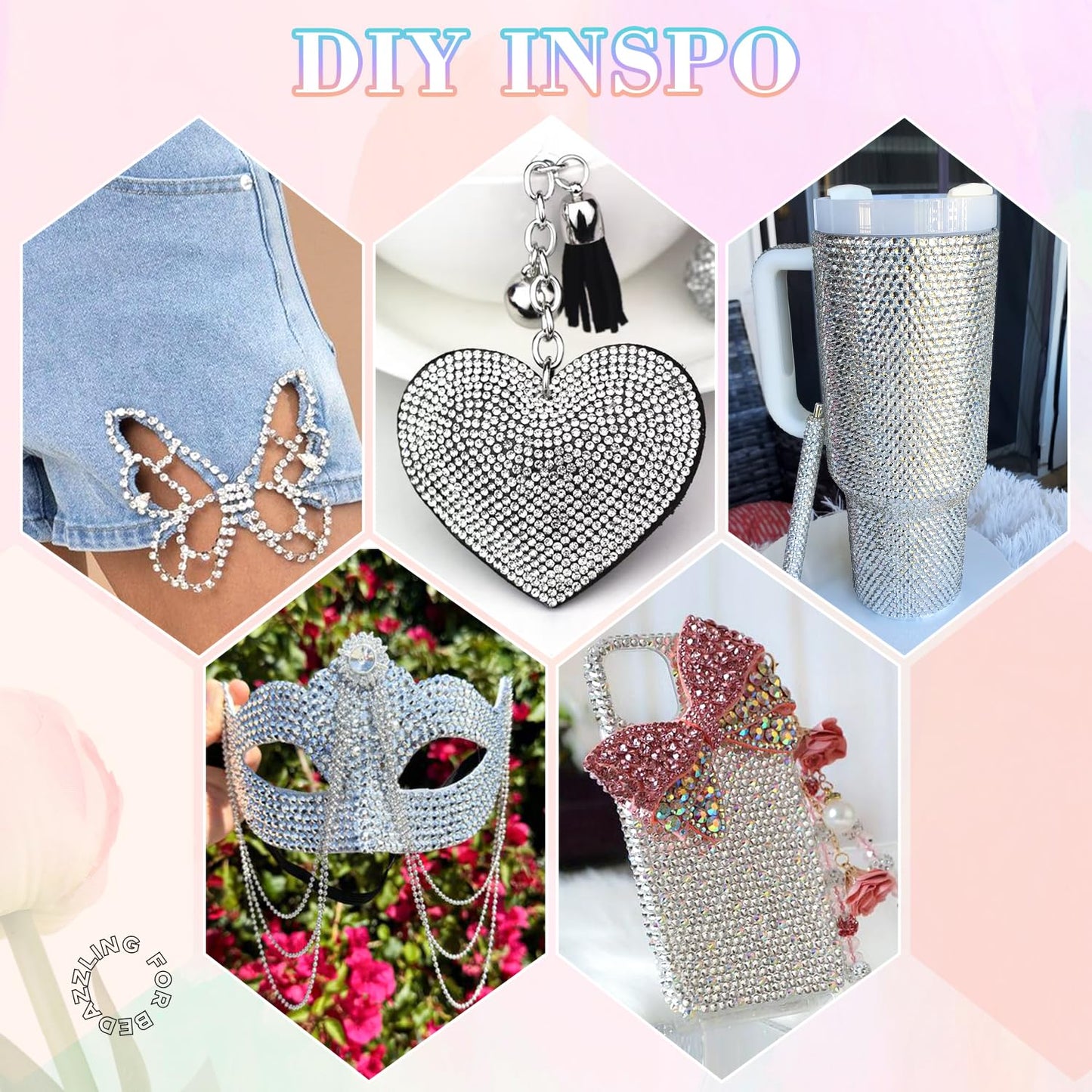 25000Pcs Resin Jelly Rhinestones with Tweezers for Crafting, 2-6mm Mixed Sizes (Clear) Non Hotfix Flatback Gems, Bedazzling Crystal for DIY Crafts Clothing Tumblers Mugs Shoes Decor Nail Art-Velvo Beauty