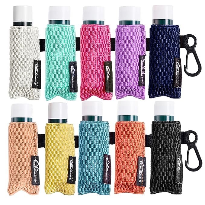 WKieason Lip Balm Sleeves Holder Keychain Bulk 10pcs Clip on Chapstick Key chain Holder Lip Gloss Keychain Holder Sleeve Tight-Knit Elastic Lipstick Key Chain Holder-Velvo Beauty