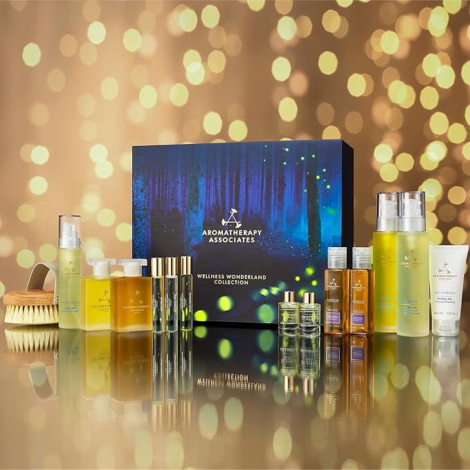 Aromatherapy Associates Wellness Wonderland, Luxurious Gift Collection of Bath and Shower Oils, Mists, Roller Balls and Gels. Made with Premium Essential Oils for Relaxation (14-Piece Set)-Velvo Beauty