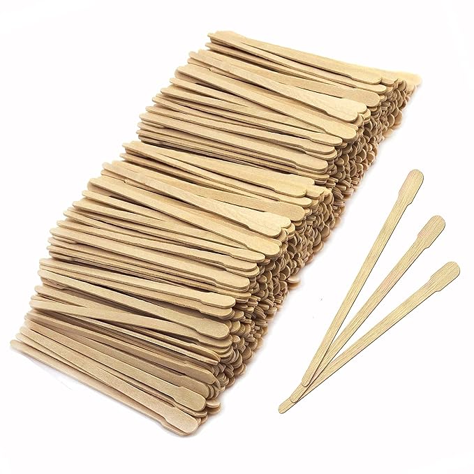 Mibly 500 Pcs Wooden Wax Sticks - Eyebrow, Lip, Nose Small Waxing Applicator Sticks for Hair Removal and Smooth Skin - Spa and Home Usage-Velvo Beauty