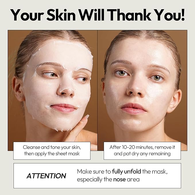 LAPCOS Escargot Sheet Mask, Daily Face Mask with Snail Filtrate to Moisturize and Soothe Skin, Korean Beauty Favorite, 5-Pack-Velvo Beauty