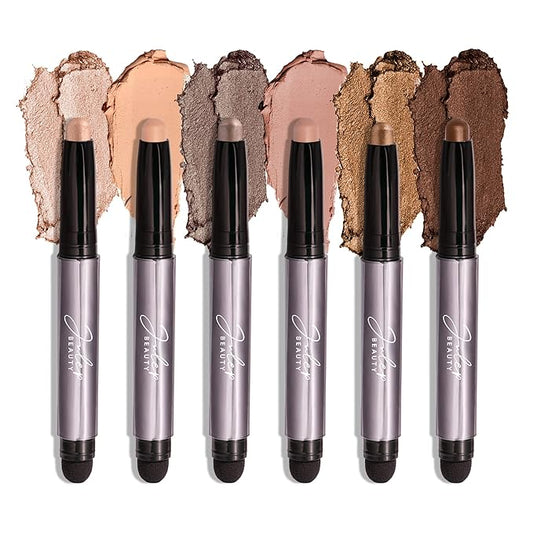 Julep Eyeshadow 101 Neutral Palette Creme-to-Powder 6 Piece Matte & Shimmer Eyeshadow Set-Velvo Beauty