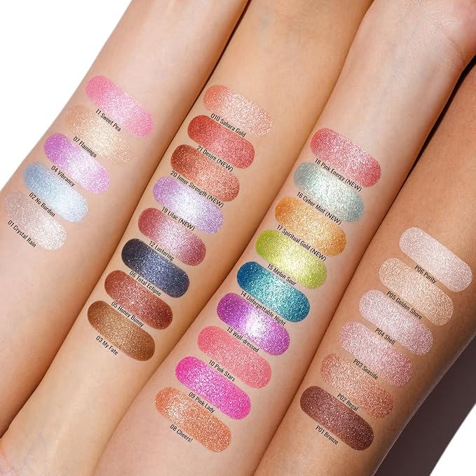 Oulac Cream Eyeshadow also for Highlighter Large Capacity Highly Pigmented Eye Shadow Waterproof &Long Lasting with Moisturizing Formula, Shimmer Glitter Eye Makeup. 6g.16+02-Velvo Beauty