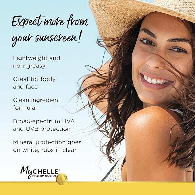 MyCHELLE Dermaceuticals Sun Shield SPF 28 Coconut (2.3 Fl Oz) - Soothing Reef Safe Sunscreen with Vitamin E and Aloe - Travel Size Zinc Sunscreen for Face and Body-Velvo Beauty