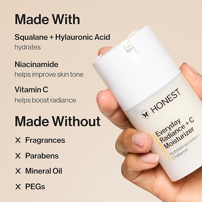 Honest Beauty Everyday Radiance Vitamin C Lightweight Moisturizer | Brightens + Improves Skin Tone | Gentle for Sensitive Skin, Fragrance Free, Vegan | 1.7 fl oz-Velvo Beauty