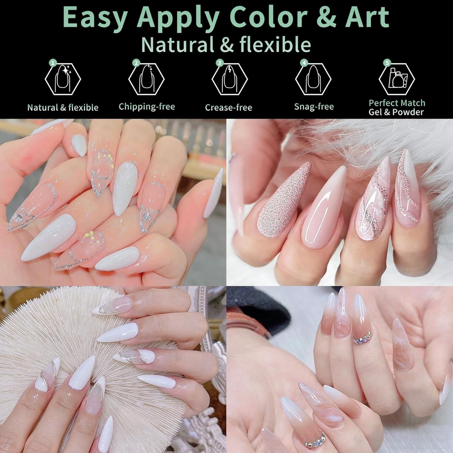 Long Stiletto Nail Tips, 216pcs Acrylic Fake Nails Gel Nail Tips Soft, Full Cover Pre-Shaped Matte Clear Press on Nails for Extension, Diy at Home Manicure 12 Sizes-Velvo Beauty