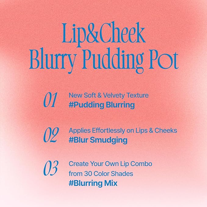 Lip&Cheek Blurry Pudding Pot | Bestie Moment - Girls | Makeup Blush, Buildable Lightweight, Multi-Use Soft Matte Finish | 5g-Velvo Beauty