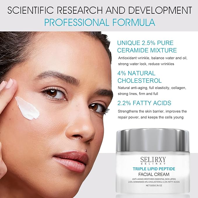 Nodfens Triple Lipid Peptide Cream for Anti-Aging, Restores & Repairs Mature Skin for Radiant, Smooth Complexion - Advanced Strength Recovery Face Moisturizer Cream-Velvo Beauty