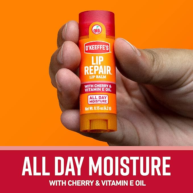 O'Keeffe's Lip Repair Lip Balm with Cherry & Vitamin E Oil, Stick, Twin Pack-Velvo Beauty