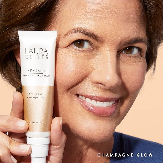 LAURA GELLER NEW YORK Ready-n-Radiant Kit (3 PC) - Baked Bronze-n-Brighten, Deep + Spackle Super-Size Skin Perfecting Primer, Champagne Glow + Retractable Angled Kabuki Brush-Velvo Beauty