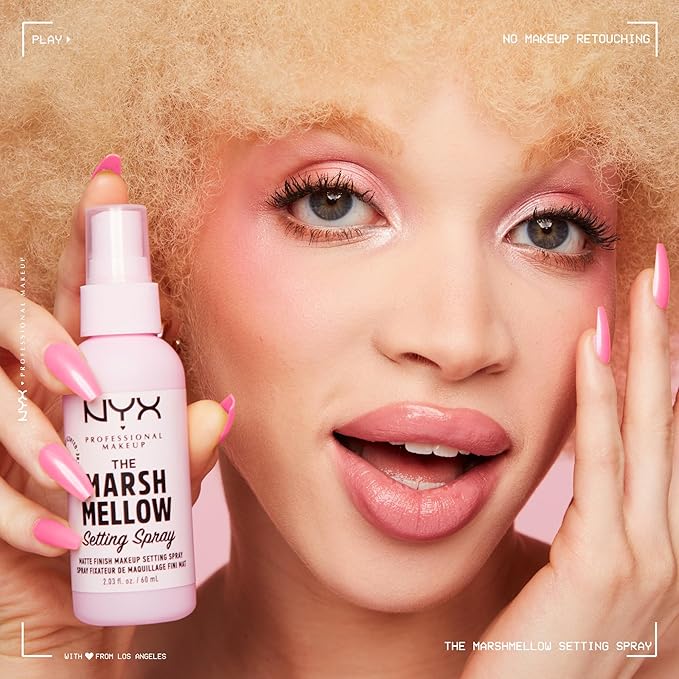 NYX PROFESSIONAL MAKEUP Marshmellow Setting Spray, Matte Setting Spray for 16HR Make Up Wear-Velvo Beauty