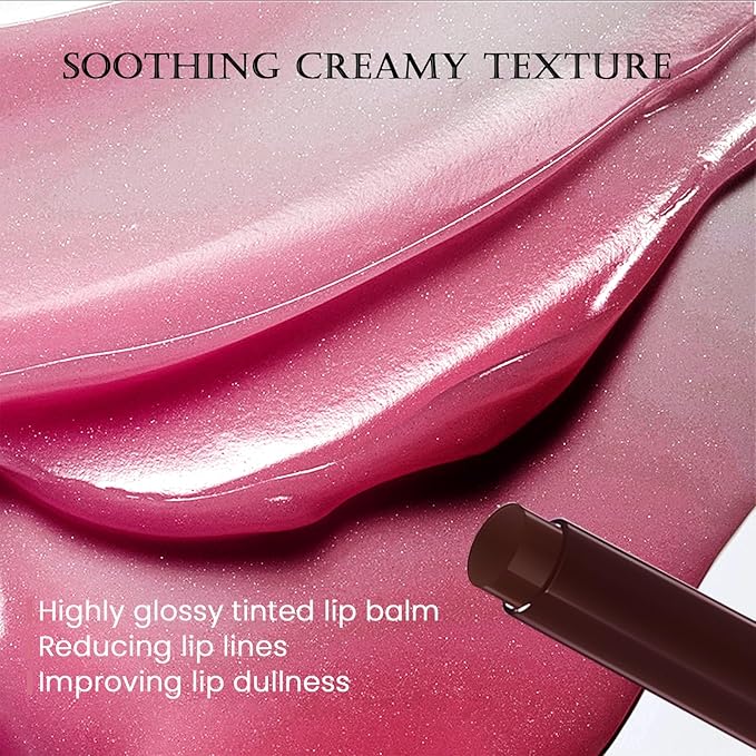 DAGEDA Tinted Lip Balm, Moisturizing Magic Color Changing Lipstick, Soothing Hydrating Lip Balm Tinted, Glossy Lip Plump Gloss Butter Balm, Lightweight, Non-Greasy, 03-Velvo Beauty