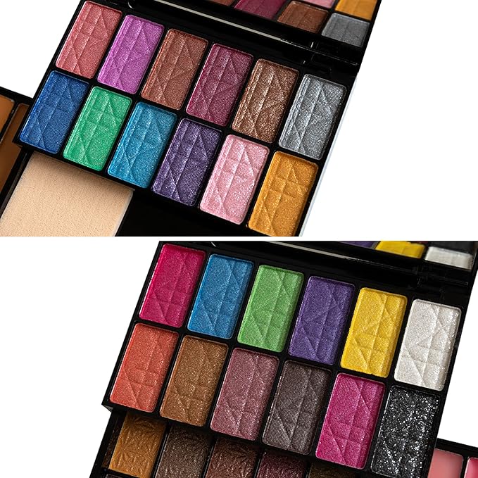 All In One Makeup Gift Kit Portable Contour Palette including 36 Eyeshadow Palette, Lip Gloss, Glitter Cream, Concealer, Blusher, Bronzer, Highlight and Contour - Teen Girl Gifts Trendy Stuff-Velvo Beauty