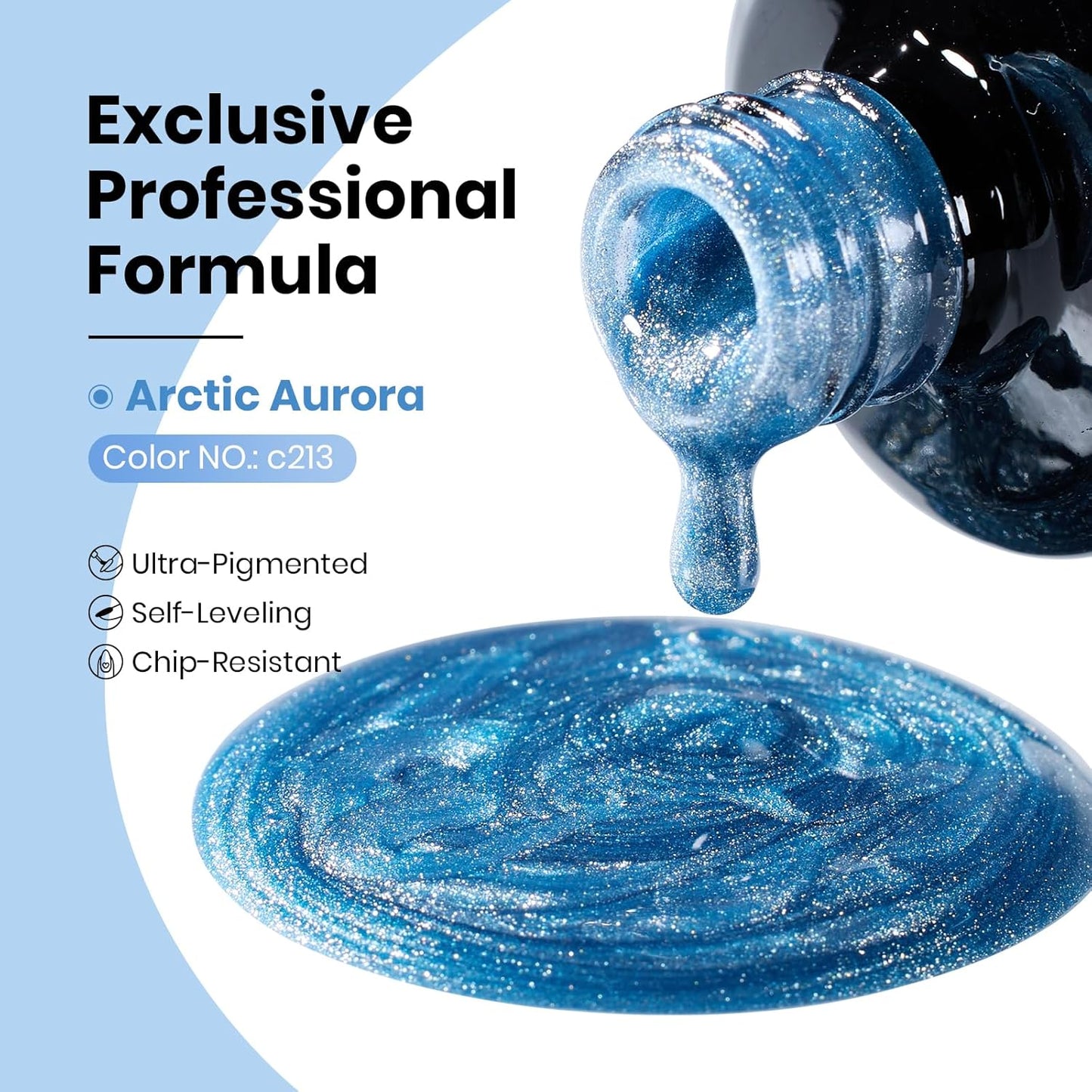 Beetles Blue Cat Eye Gel Polish, 15ML Light Blue Cat Eye Glitter Gel Polish with Magnet Soak Off UV Shimmer Velvet Gel Arctic Aurora Series French Nail Art Design Manicure Gifts for Women-Velvo Beauty