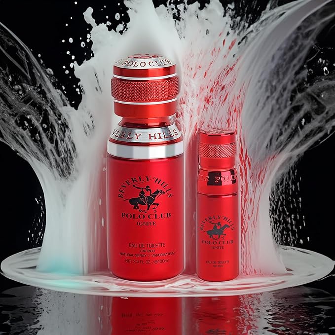 Beverly Hills Polo Club Cologne for Men Bonus Pack Designer Eau De Toilettes 3.4oz + 0.5oz 2 count (Ignite)-Velvo Beauty