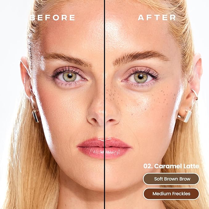 Sacheu Brow & Freckle STAY-N Tinted Eyebrow Gel & Faux Freckle Pen — 2-in-1 Longwear Water Resistant Brows Tint, Cruelty-Free & Vegan, Caramel Latte-Velvo Beauty