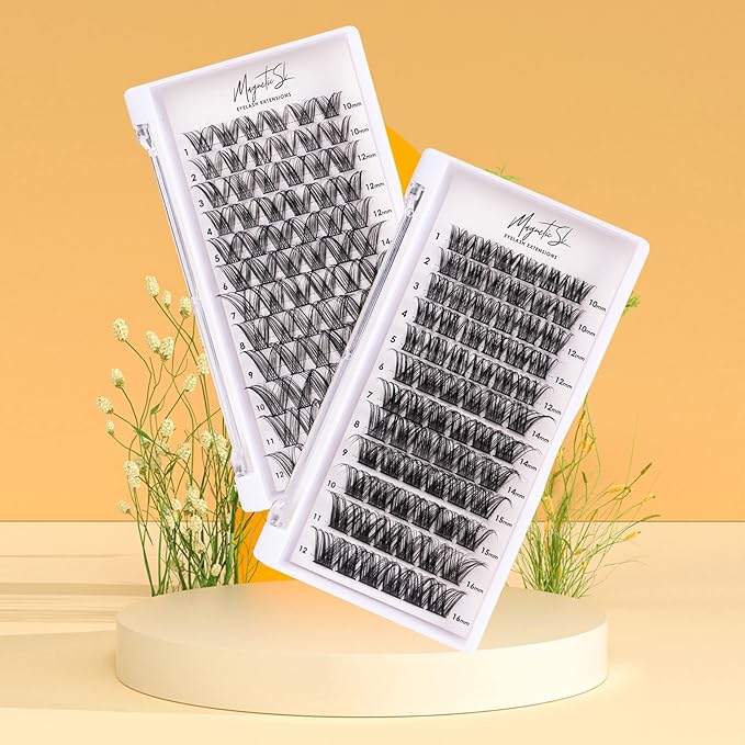 Cluster Lashes 72 Individual Lashes Clusters Eyelash Extensions False Eyelashes DIY Lash Extension Kit Reusable False Eyelashes Natural Look Mix 10-16mm C D Curl-DM01-Velvo Beauty
