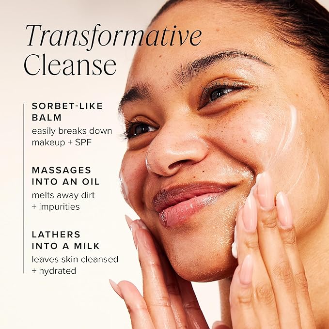 Farmacy Makeup Remover Cleansing Balm - Green Clean Waterproof Makeup Remover + Oil Based Cleanser - Gentle Exfoliating Double Cleanser - Melts From Balm to Milky Lather (50ml)-Velvo Beauty