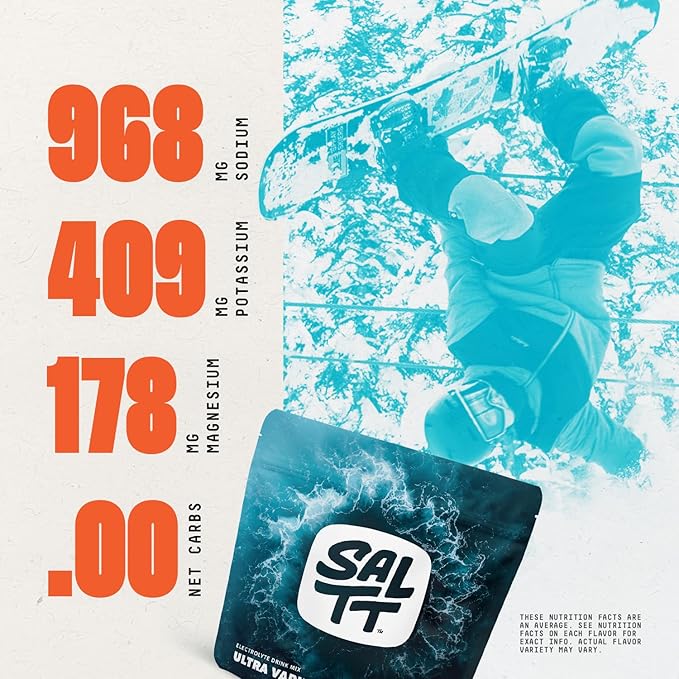 Keto Chow SALTT Electrolytes Powder Packets, Ultra Variety Pack (30 Packets) - Magnesium, Potassium, Sodium, Trace Minerals - Vegan, Sugar Free, Gluten Free - Travel Essentials - Made in USA-Velvo Beauty