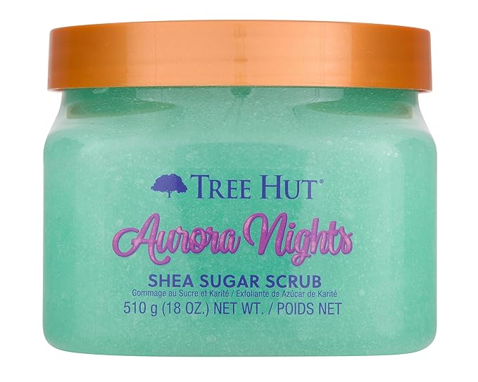 Tree Hut Aurora Nights Shea Sugar Scrub | Exfoliating Body Scrub Removes Dead, Dry Skin for a Soft & Hydrated Feel | Nourishing Essential Body Care | 18 fl oz.-Velvo Beauty