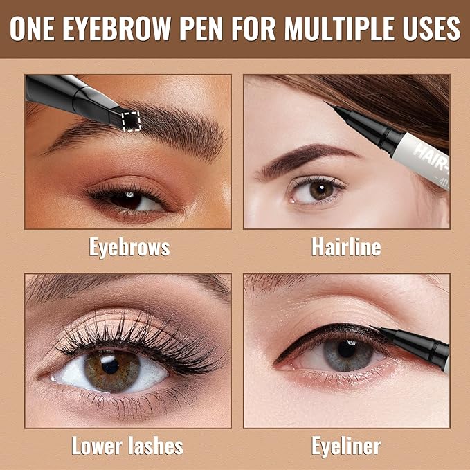 iMethod Eyebrow Pen - Eyebrow Pencil,2-in-1 Eyeliner Dual-Ended Microblading Eyebrow Pencil Long Lasting Waterproof Hair-Like Brow Pencil,with Eyebrow Brush,Eyebrow Pencils for Women,Grey-Velvo Beauty