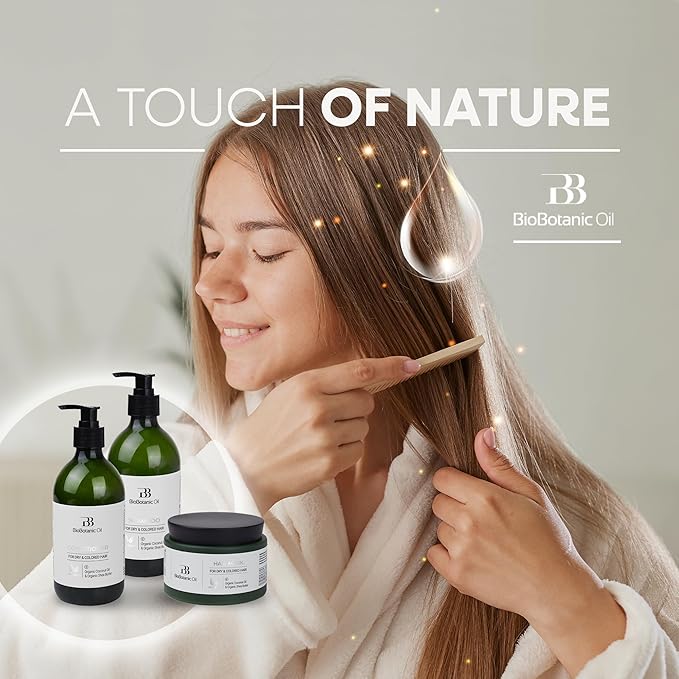 Bio Botanic Oil Range – Moisturizing Hair Mask for Colored, Dry & Damaged Hair with Organic Coconut Oil & Shea Butter, SLS-Free Deep Conditioning Treatment, Restores Shine & Protects Color-Velvo Beauty