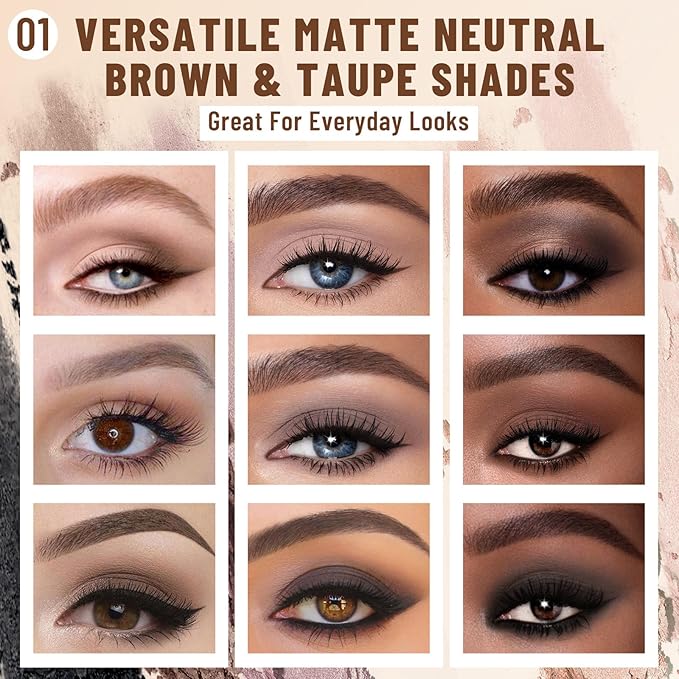 2PCS 6 Colors Mini Naked Eyeshadow Palette Makeup with Brush Set Neutral Nude Eye Shadow Brown & Olive-colored Matte Shimmer Make Up Pallet with Mirror Highly Pigmented Travel Size Gift Kit-Velvo Beauty