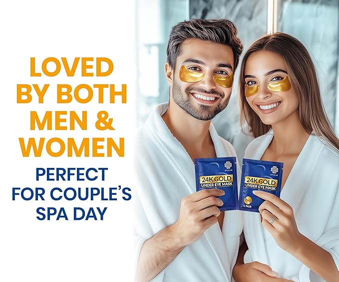 Stylia Under Eye Patches for Puffy Eyes and Dark Circles (20 Pairs) - 24k Gold Under Eye Mask with Vitamin C, Hyaluronic Acid, Pearl Extract - Eye Masks for Dark Circles and Puffiness-Velvo Beauty