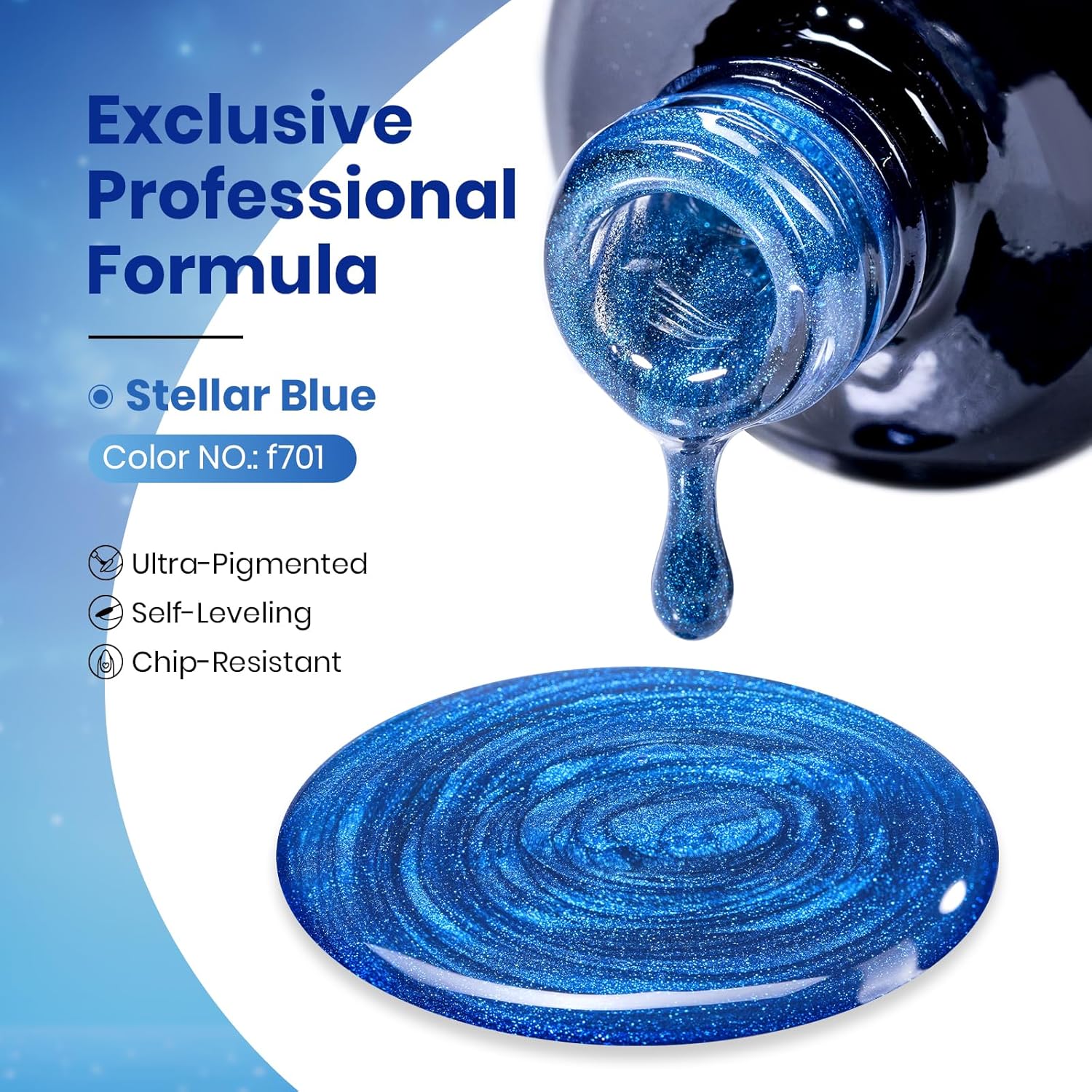 Beetles Blue Cat Eye Gel Polish, 15ML Blue Cat Eye Glitter Gel Polish with Magnet Soak Off UV Shimmer Velvet Gel Stellar Blue Series French Nail Art Manicure Gifts for Women-Velvo Beauty