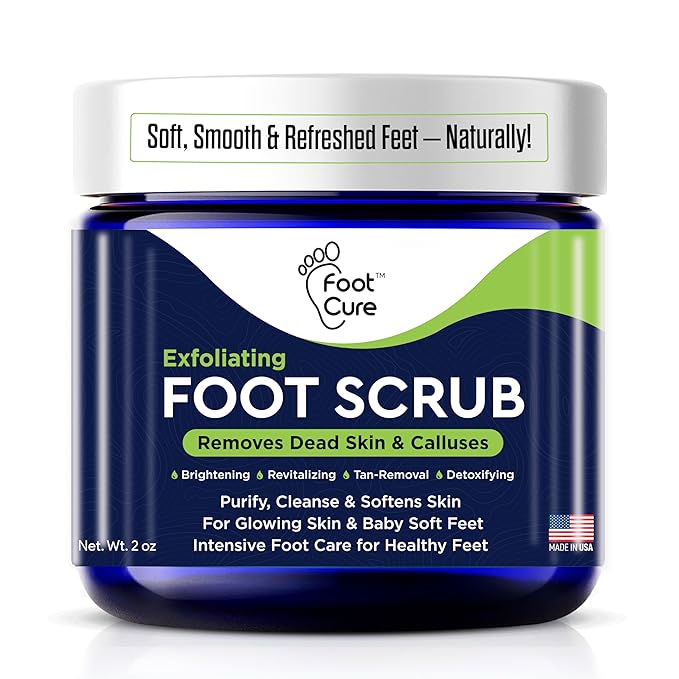 Exfoliating Foot Scrub with Pumice Stone powder - Gentle Moisturizing Foot Scrub for Dry Skin - Cracked Heel Repair for Smooth, Soft Feet - Pedicure Foot Spa 1 Pack-Velvo Beauty