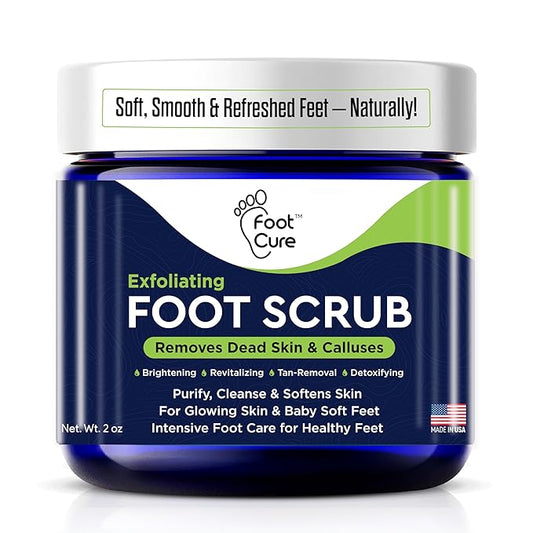 Exfoliating Foot Scrub with Pumice Stone powder - Gentle Moisturizing Foot Scrub for Dry Skin - Cracked Heel Repair for Smooth, Soft Feet - Pedicure Foot Spa 1 Pack-Velvo Beauty