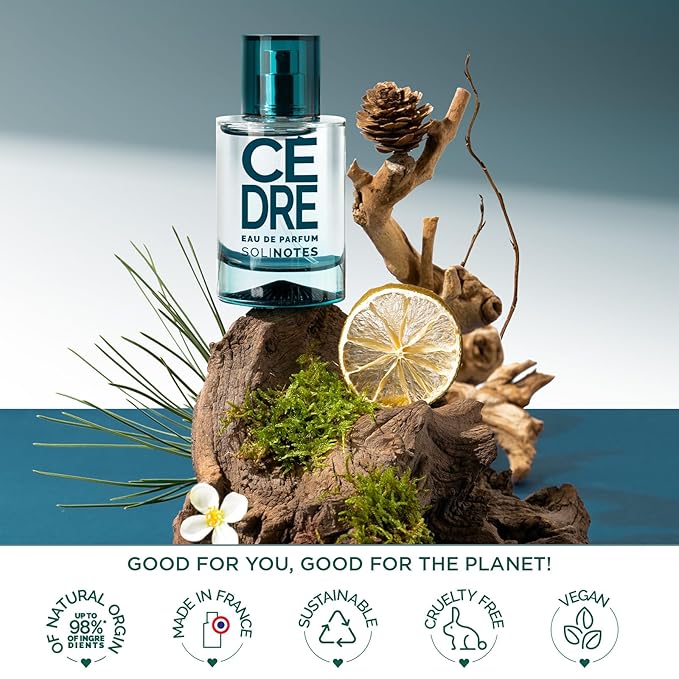SOLINOTES Cedarwood Perfume for Men - Eau De Parfum | Refined Woody and Soothing Fragrance - Made in France - Vegan - 1.7 fl.oz-Velvo Beauty