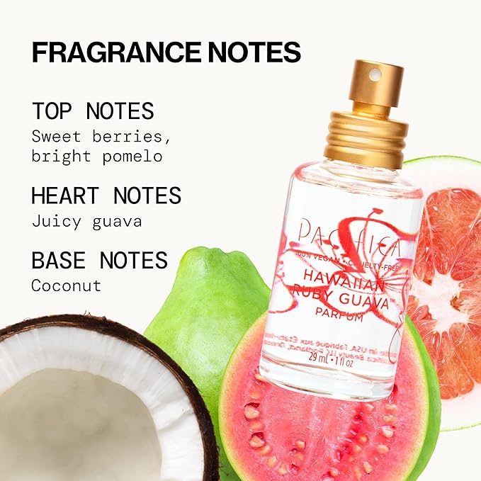 Pacifica Hawaiian Ruby Guava Spray Perfume - Vegan, Cruelty-Free Personal Fragrance with Essential Oils-Velvo Beauty